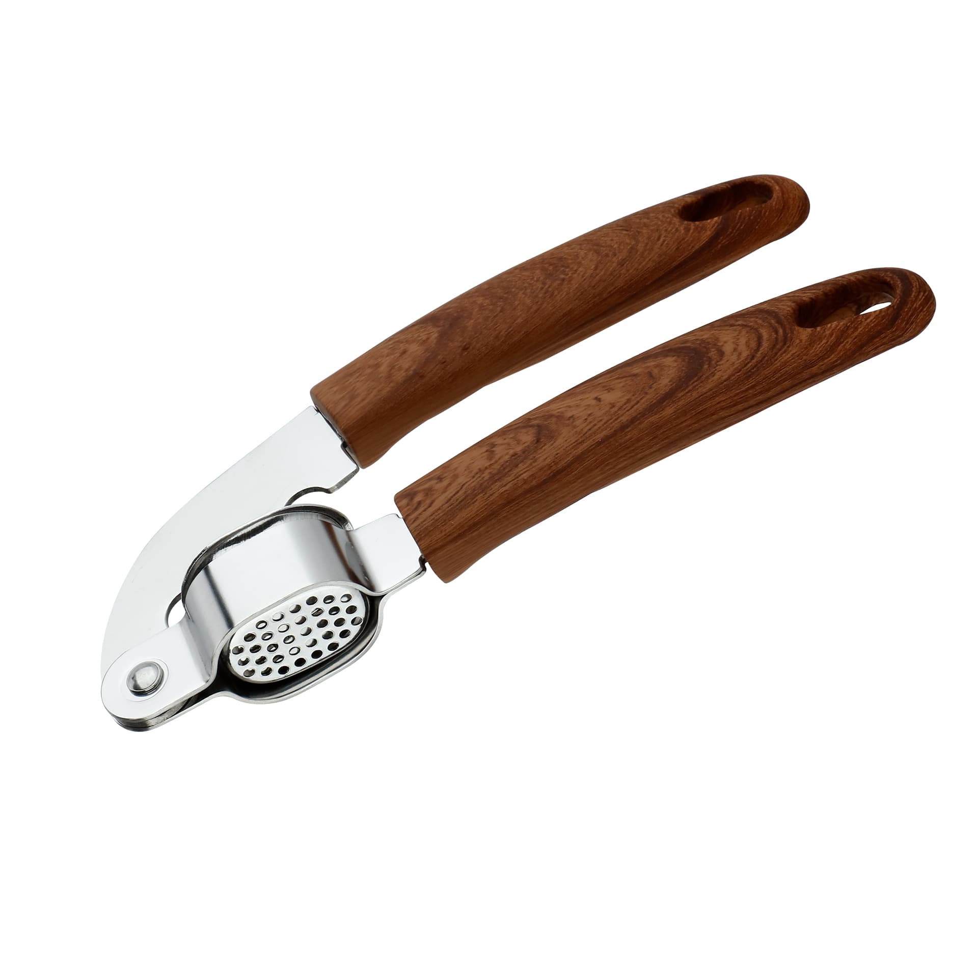 Prensa ajos premium wood inox mango plástico  tipo madera