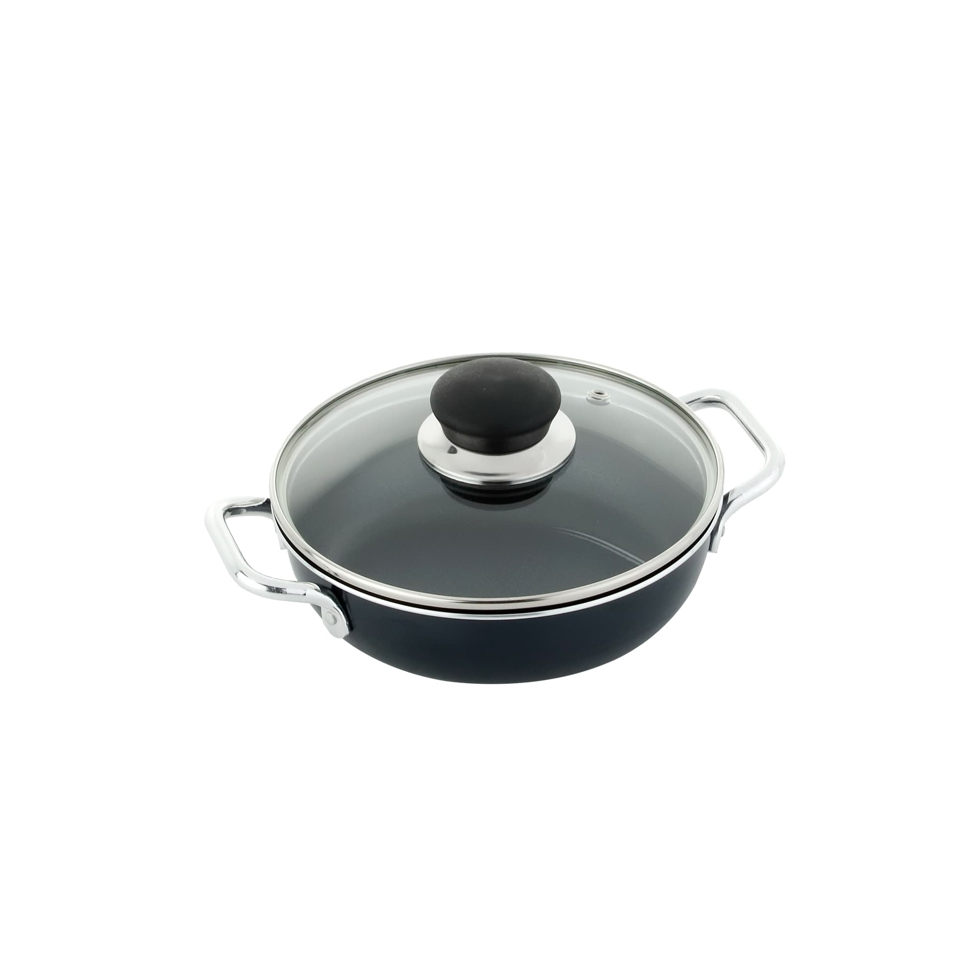 Cacerola con asas en antiadherente de 16 cm color negro