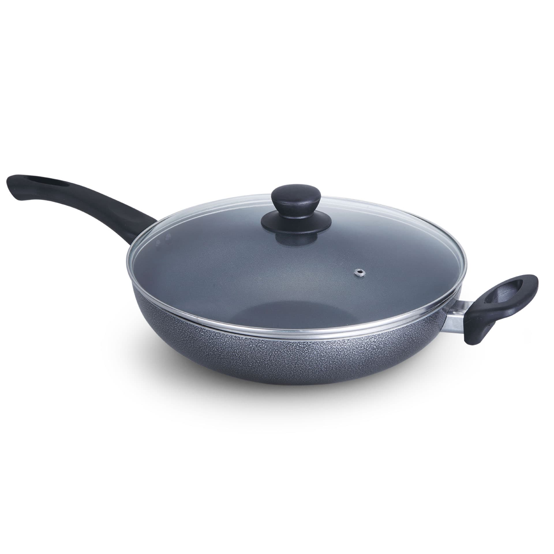 Wok antiadherente con mango y asa de 30cm