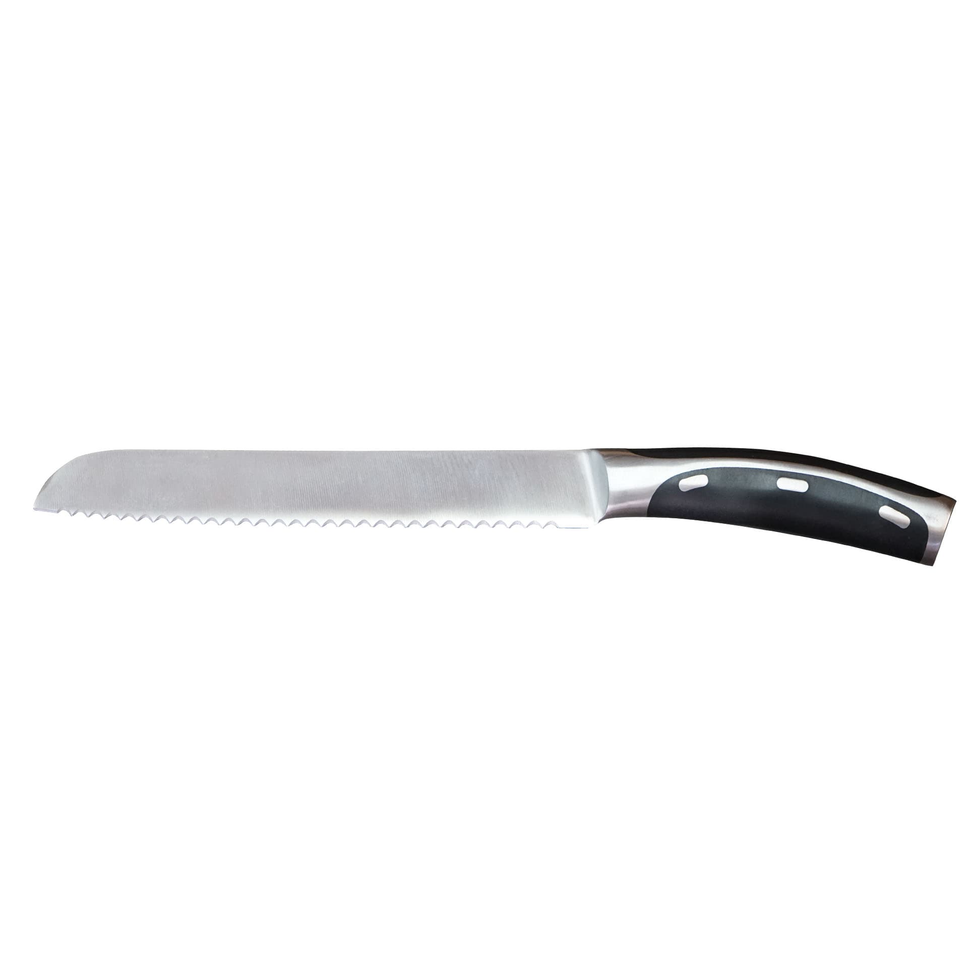 Cuchillo para pan 8"" dkasa premium acero inoxidable hoja fija 3cr13 de alto carbono mango plástico abs"