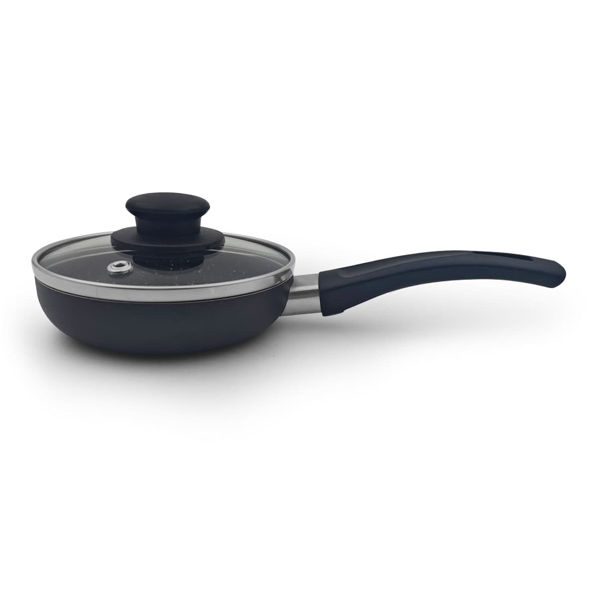 Cacerola premium antiadherente marmolizado granito con tapa 12cm 1.8mm