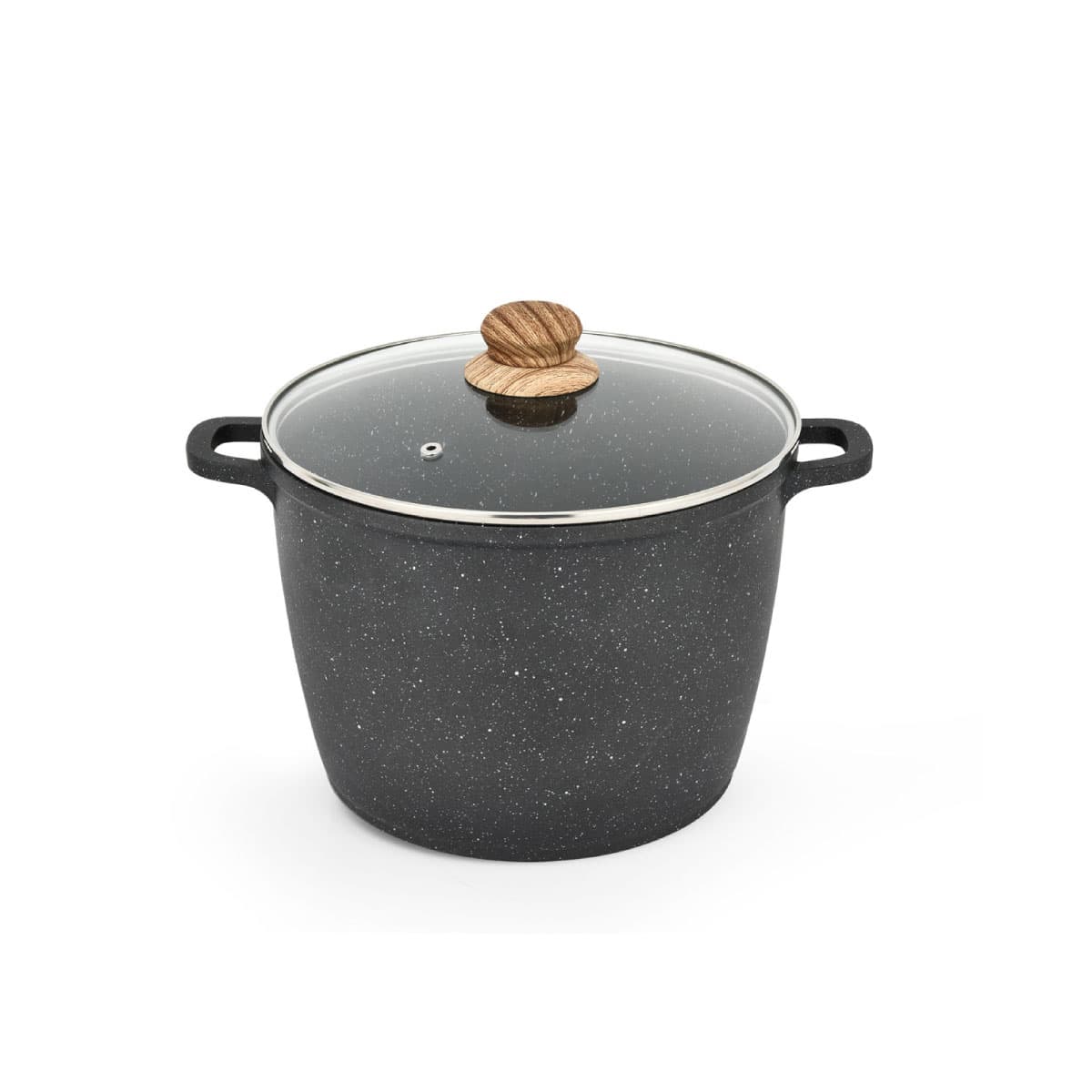 Caldero alto premium antiadherente marmolizado con tapa 24 cm 2 mm