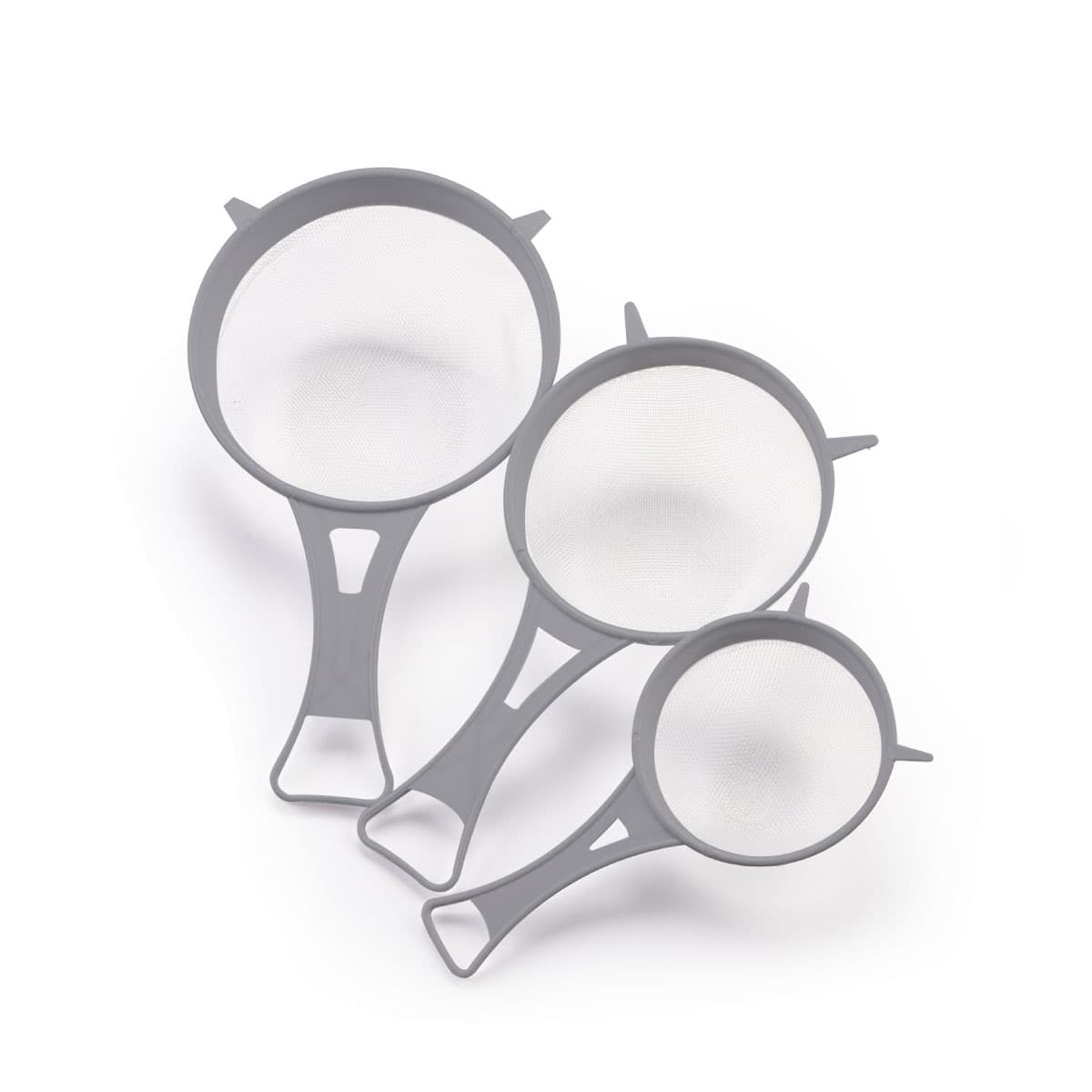 Set de 3 Coladores Malla Nylon Mango Plástico