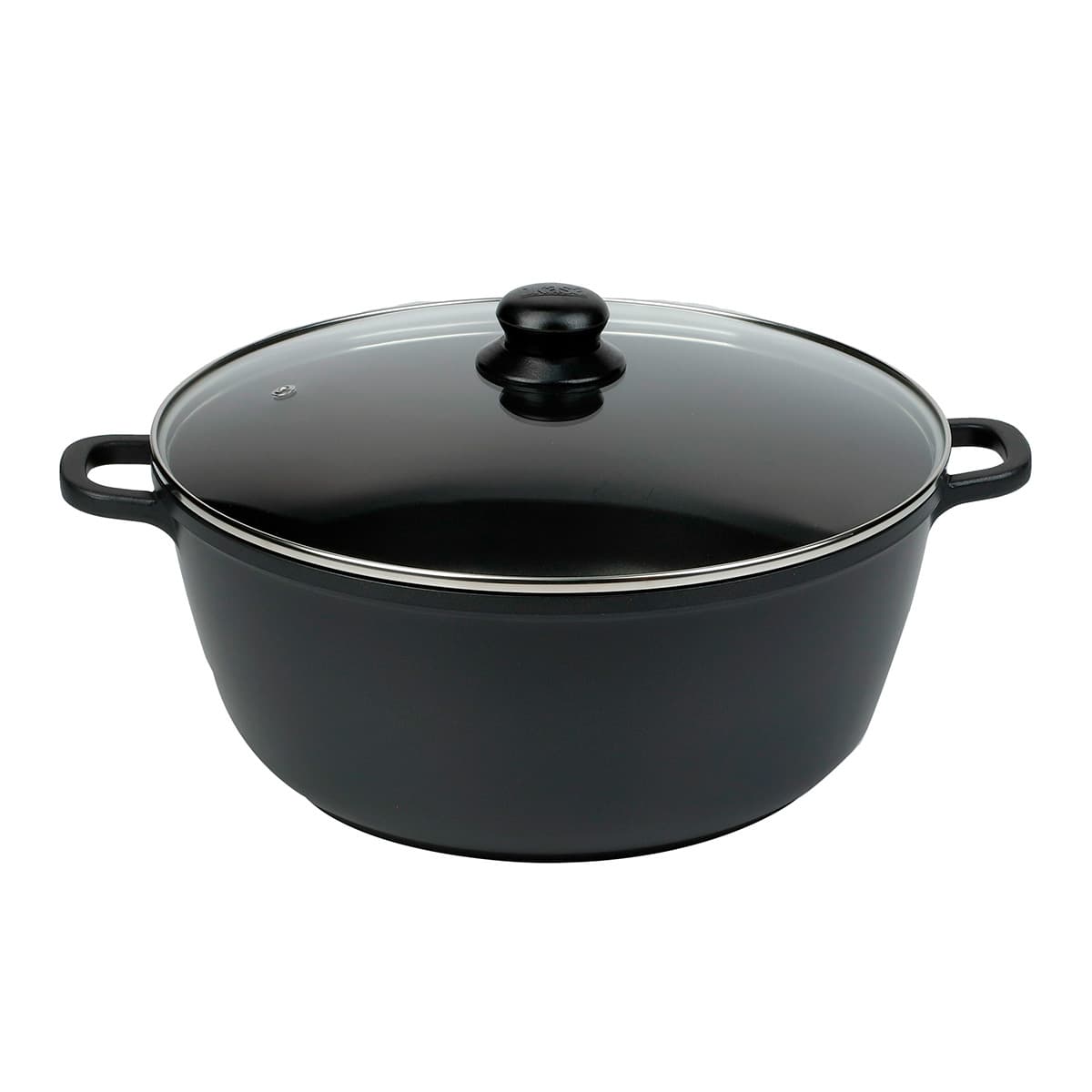 CALDERO INYECTADO 40x17.87 CM. ANTIADHERENTE CON TAPA DE VIDRIO