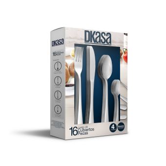 Juego De Cubiertos 4 Puestos 16 Piezas