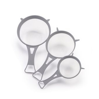 Set de 3 Coladores Malla Nylon Mango Plástico