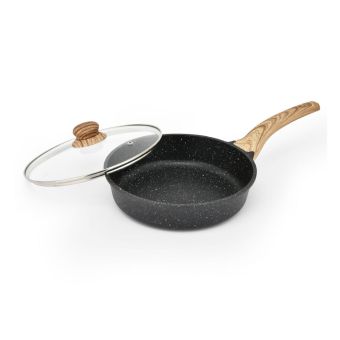 SARTÉN PREMIUM ANTIADHERENTE MARMOLIZADO CON TAPA 24 CM 2 MM