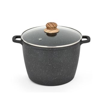 CALDERO ALTO PREMIUM ANTIADHERENTE MARMOLIZADO CON TAPA 28 CM 2.2 MM