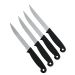 Set X 4 Cuchillos En Acero Inox Mango Plástico Multiusos
