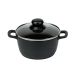 CALDERO INYECTADO 16X7.5 CM ANTIADHERENTE CON TAPA DE VIDRIO