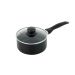 Perol Simplicity Negro Antiadherente Con Tapa De Vidrio 14cm