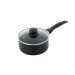 Perol Simplicity Negro Antiadherente Con Tapa De Vidrio 16cm