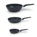 SET DE COCCIÓN 3 PIEZAS PREMIUM ANTIADHERENTE MARMOLIZADO GRANITO SIN TAPA (1 SARTÉN 18CM/ 1 SARTÉN 22CM / 1 WOK 26CM 1.8MM)