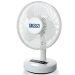 VENTILADOR PREMIUM RECARGABLE 12" DE ESCRITORIO, ASPA PLÁSTICA Y MALLA PLÁSTICA