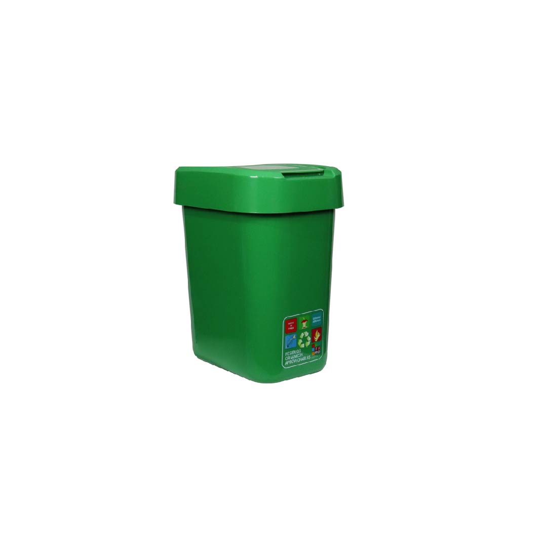 1013-papelera-vaiven-plana-12-litros-residuos-verde